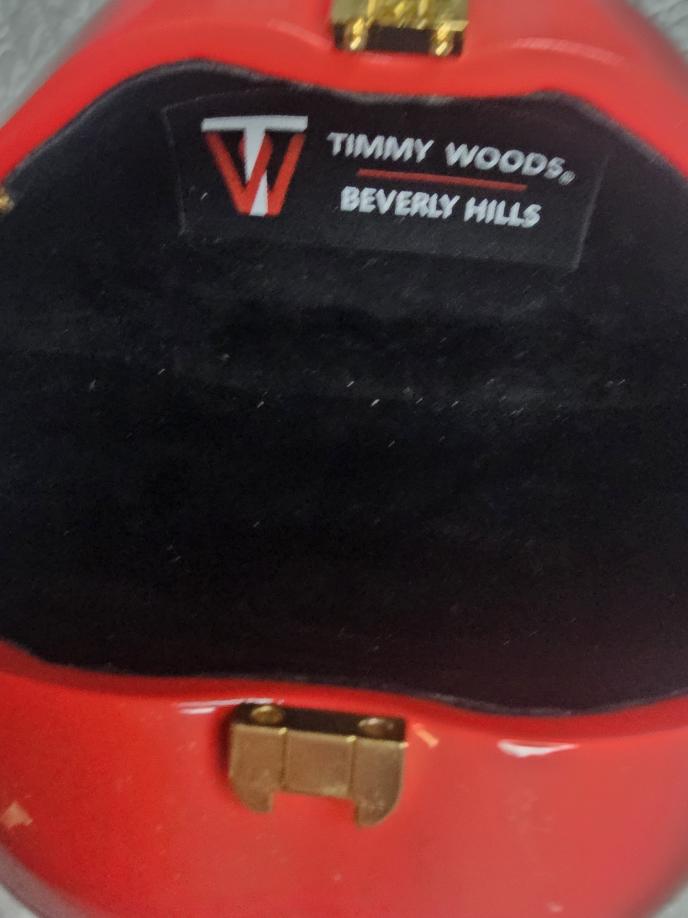 Timmy Woods of Beverly Hills- Acacia Wood- Red Lips Handbag/Purse- NWT/Retired - Picture 4 of 10